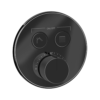 Фото Смеситель для душа Gessi Hi-Fi 38713#706 термостат, черный хром глянец pvd