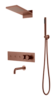 Фото Душевая система Boheme Fusion 131-2-BRB термостат с изливом, бронза браш