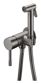 Фото Гигиенический душ Boheme Uno 467-GM со смесителем gun metal, графит матовый