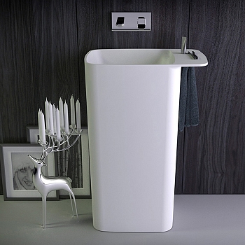 Фото Раковина Knief Pride 0600-071-01WA напольная 67 см, цвет белый матовый