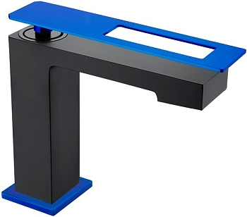 Фото Смеситель для раковины Boheme Q 141-BUW черный/синий