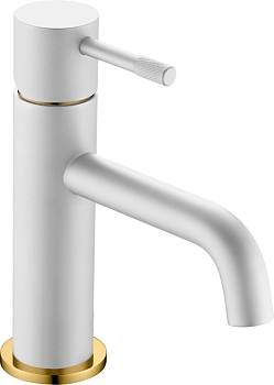 Фото Смеситель для раковины Boheme Uno 461-WG золото/белый