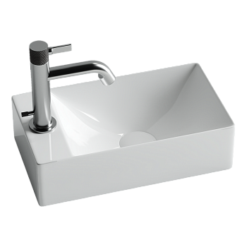 Фото Раковина Ceramicanova Element CN5008 подвесная 37,5 × 21,5 × 10 см, белый глянцевый