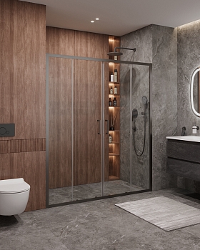 Фото Душевая дверь Cezares MOLVENO-BF-2-170-C-GM-IV, профиль оружейная сталь