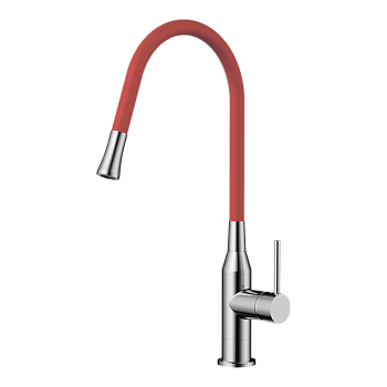 Фото Смеситель для кухни Omoikiri Yatomi-BN-R 4994248 нержавеющая сталь / красный