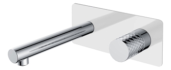 Фото Смеситель для раковины Boheme Stick 125-WCR белый матовый/хром глянец