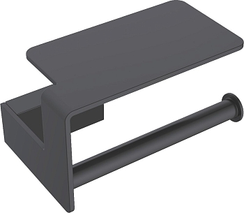 Фото Держатель туалетной бумаги Boheme Q 10941-B полкой для телефона черный