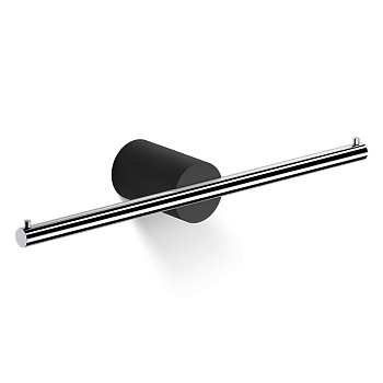 Фото Держатель туалетной бумаги Decor Walther Stone 0974964 подвесной двойной, хром/черный матовый