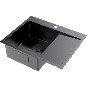 Фото Кухонная мойка Omoikiri Akisame 65-L-GM 4973097 вороненая сталь