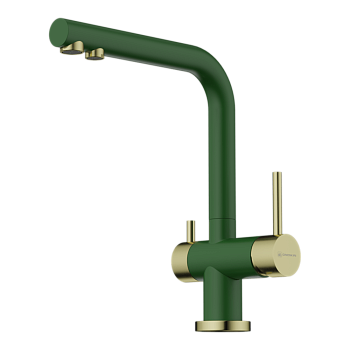 Фото Смеситель для кухни Omoikiri Nagano-RG-LG 4994432 royal green / светлое золото