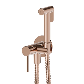 Фото Смеситель с гигиеническим душем Newform  886E.59.067, медь браш PVD
