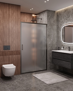 Фото Душевая дверь Cezares MOLVENO-BF-1-120-P-GM, профиль оружейная сталь