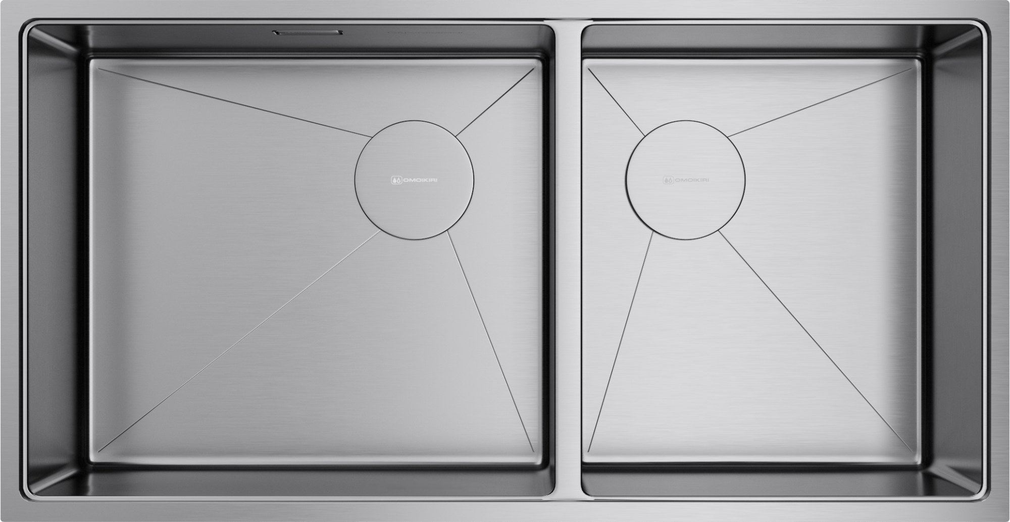 Фото Кухонная мойка Omoikiri Taki 85-2-LB-U/IF Side-IN 4997037 нержавеющая сталь