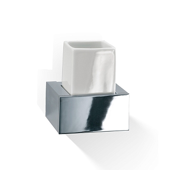 Фото Стакан Decor Walther Brick 0591900 подвесной, белый/хром