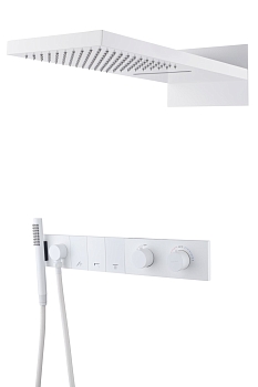 Фото Душевая система Boheme Zodiac 133-MW с термостатом белый матовый