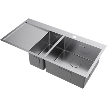 Фото Кухонная мойка Omoikiri Akisame 100-2-R-IN 4973547 нержавеющая сталь