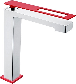 Фото Смеситель для раковины Boheme Q 142-CRR хром глянец/красный матовый