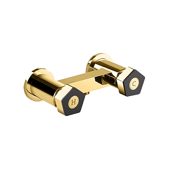 Фото Смеситель Newform ParkLE 69755.62.093 для душа, золото глянец PVD / черный матовый