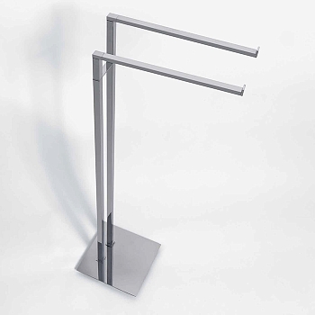 Фото Стойка Colombo MiniQ B5038.CR с двойным полотенцедержателем L34 см, H84 см, хром