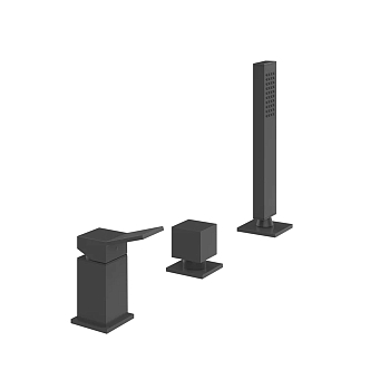 Фото Смеситель на борт ванны Gessi Rettangolo K 53043#299, черный матовый