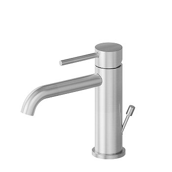 Фото Смеситель Newform X-Steel 316 69610X.50.050 для раковины с донным клапаном, нержавеющая сталь браш