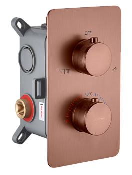 Фото Смеситель для душа Boheme Cell 134-2-BRB термостат на 2 потока бронза браш