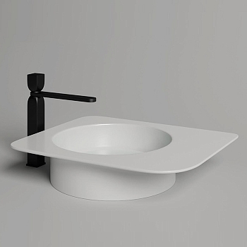 Фото Раковина Salini Ninfea 110521M накладная 54.5 см, цвет белый матовый