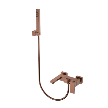 Фото Смеситель для ванны Boheme Qubic 473-BRB бронза браш