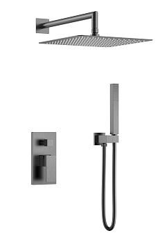 Фото Душевая система Boheme Qubic 474-3-GM, gun metall, графит матовый