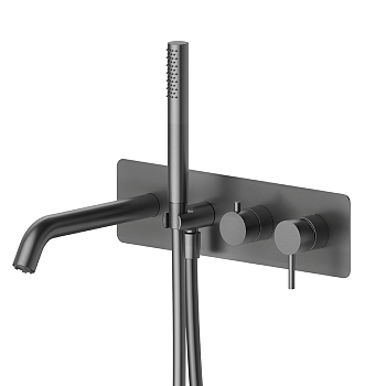 Фото Смеситель Newform X-Steel 316 69680EX.59.064 для ванны, оружейная сталь браш PVD