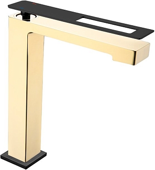 Фото Смеситель для раковины Boheme Q 142-GB золото/черный