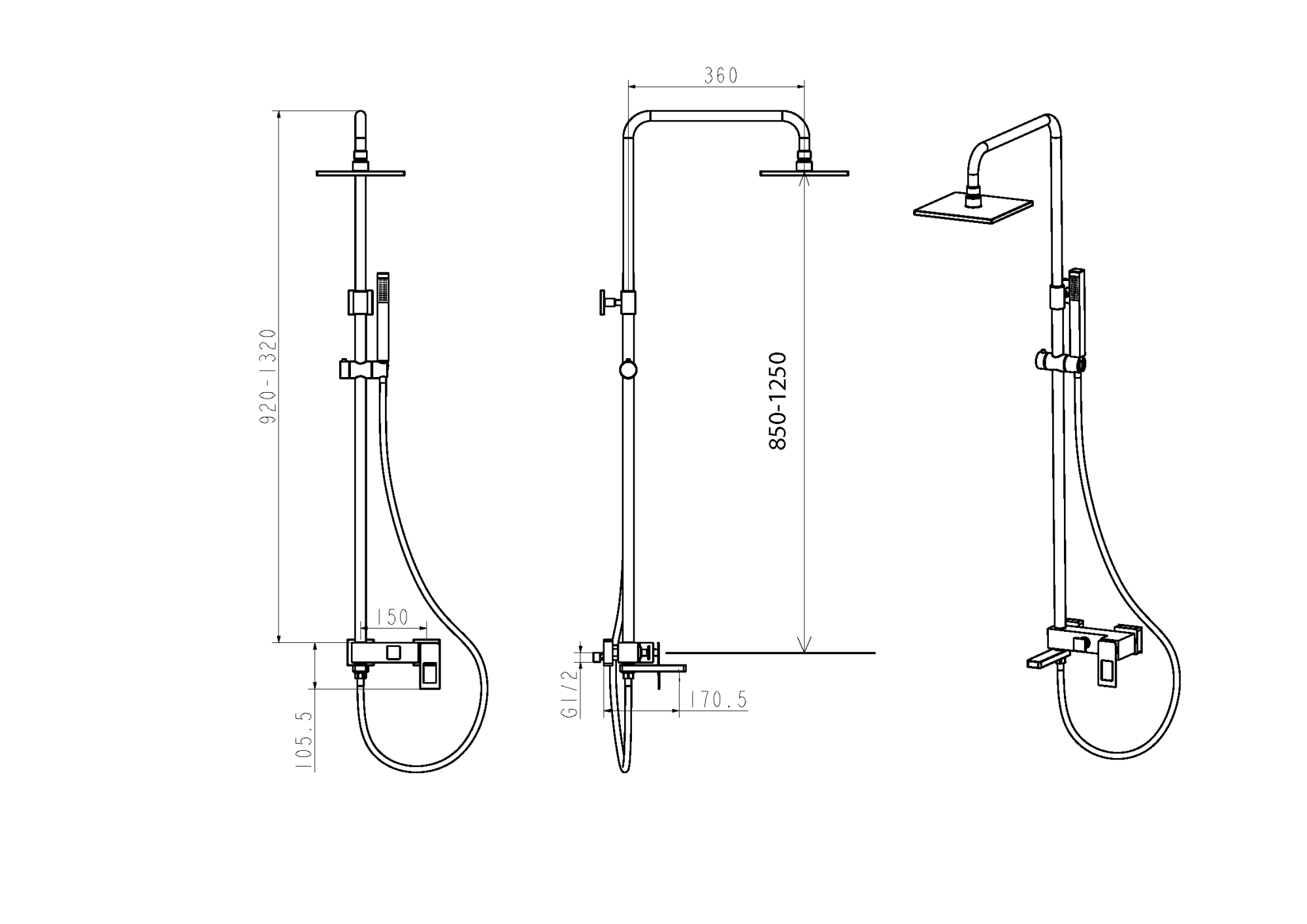 Фото Душевая стойка Boheme Q 148-CRCR хром глянец