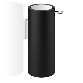 Фото Дозатор Decor Walther Stone 0972264 подвесной, хром/черный матовый