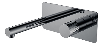 Фото Смеситель для раковины Boheme Stick 125-SGM настенный графит глянец L 18,5 см