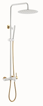 Фото Душевая стойка Boheme Uno 468-WG белый матовый/золото глянец