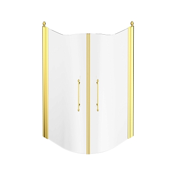 Фото Душевой уголок Migliore Diadema 22711 R90 стекло прозрачное, профиль золото