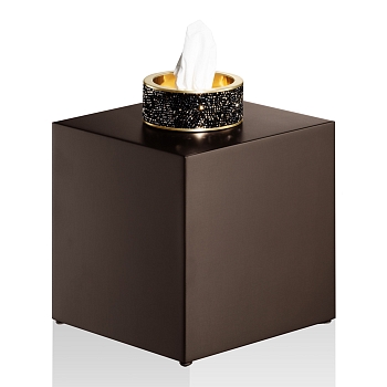 Фото Диспенсер для салфеток Decor Walther Rocks 0934441 настольный, золото матовое/темная бронза