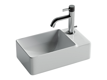 Фото Раковина Ceramicanova Element CN5045 подвесная 39,5 × 22 × 12,5 см, белый глянцевый