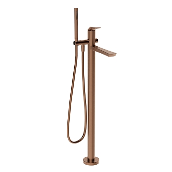 Фото Смеситель для ванны Gessi Ventaglio 72028#708 напольный, медь браш pvd