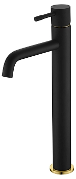 Фото Смеситель для раковины Boheme Uno 462-BG черный матовый/золото глянец