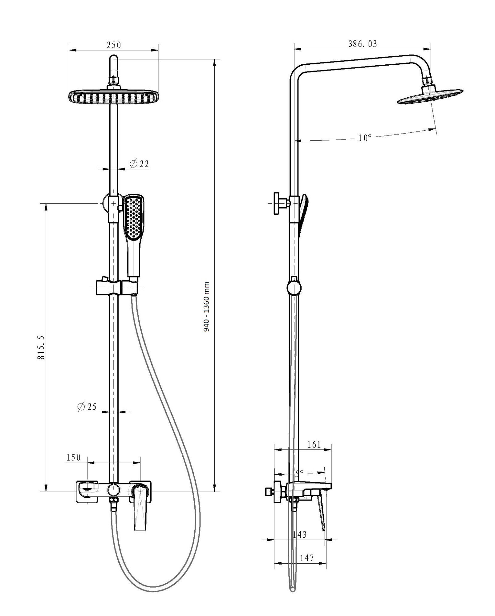Фото Душевая стойка Boheme Venturo 388-W белый глянец