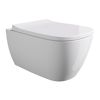 Фото Унитаз подвесной Alice Wunder безободковый белый глянцевый