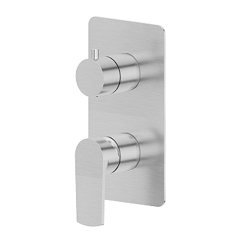 Фото Смеситель Newform Haka 72073E.59.066 для душа с переключателем на 2 потока, нержавеющая сталь браш браш