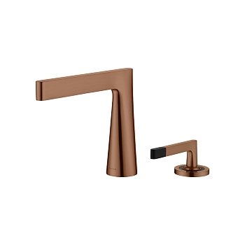 Фото Смеситель для раковины Boheme Duo 161-BRB brushed bronze, янтарная бронза матовая