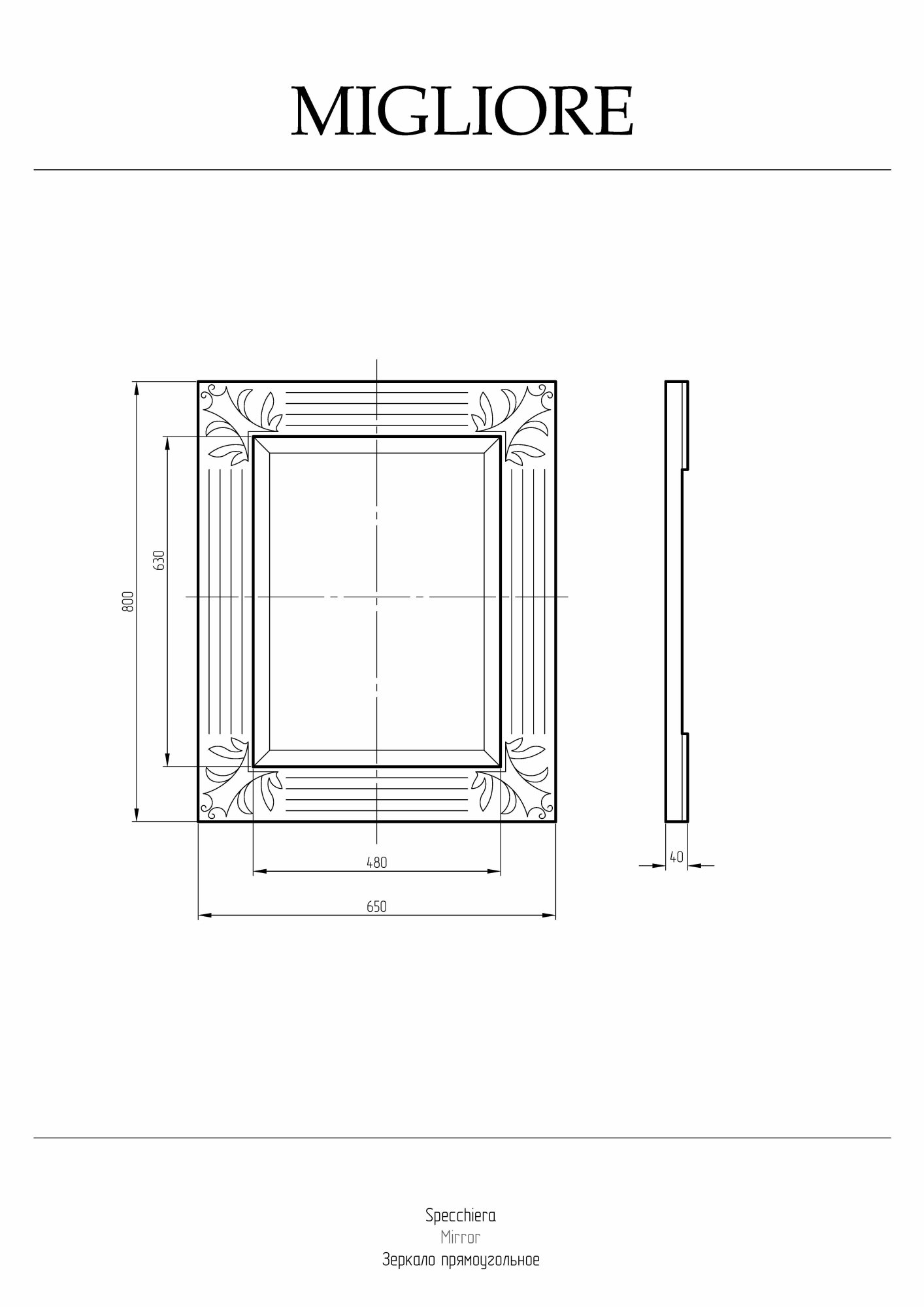 Фото Зеркало Migliore 30910 золото