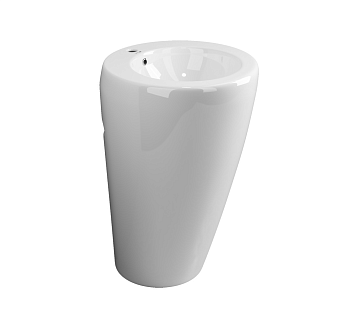 Фото Раковина Ceramicanova 850.0 CN1807 напольная 55 × 51,5 × 85 см, белый глянцевый