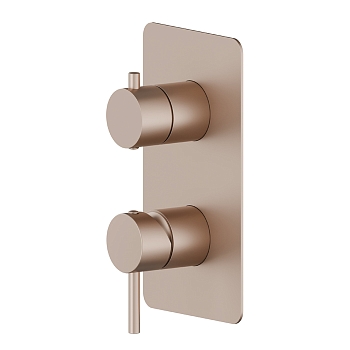 Фото Смеситель Newform X-Way 67693E.M0.072 для душа с переключателем на 2 потока, розовое золото матовое