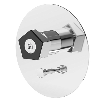 Фото Смеситель Newform ParkLE 69770E.05.093 для душа с переключателем на 2 потока, хром / черный матовый