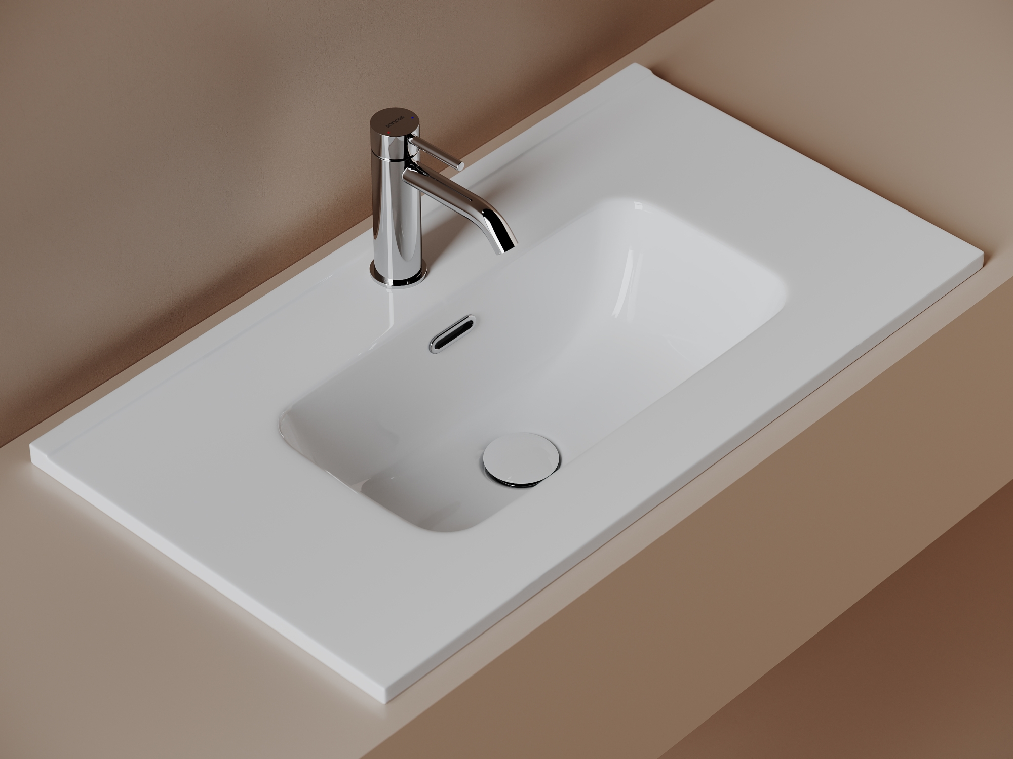 Фото Раковина Ceramicanova Compact CN7029 мебельная 71 × 39,5 × 17 см, белый глянцевый