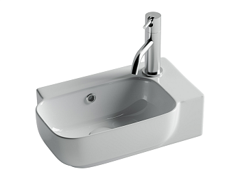 Фото Раковина Ceramicanova Element CN6074L подвесная 40,3 × 24,9 × 14 см, белый глянцевый
